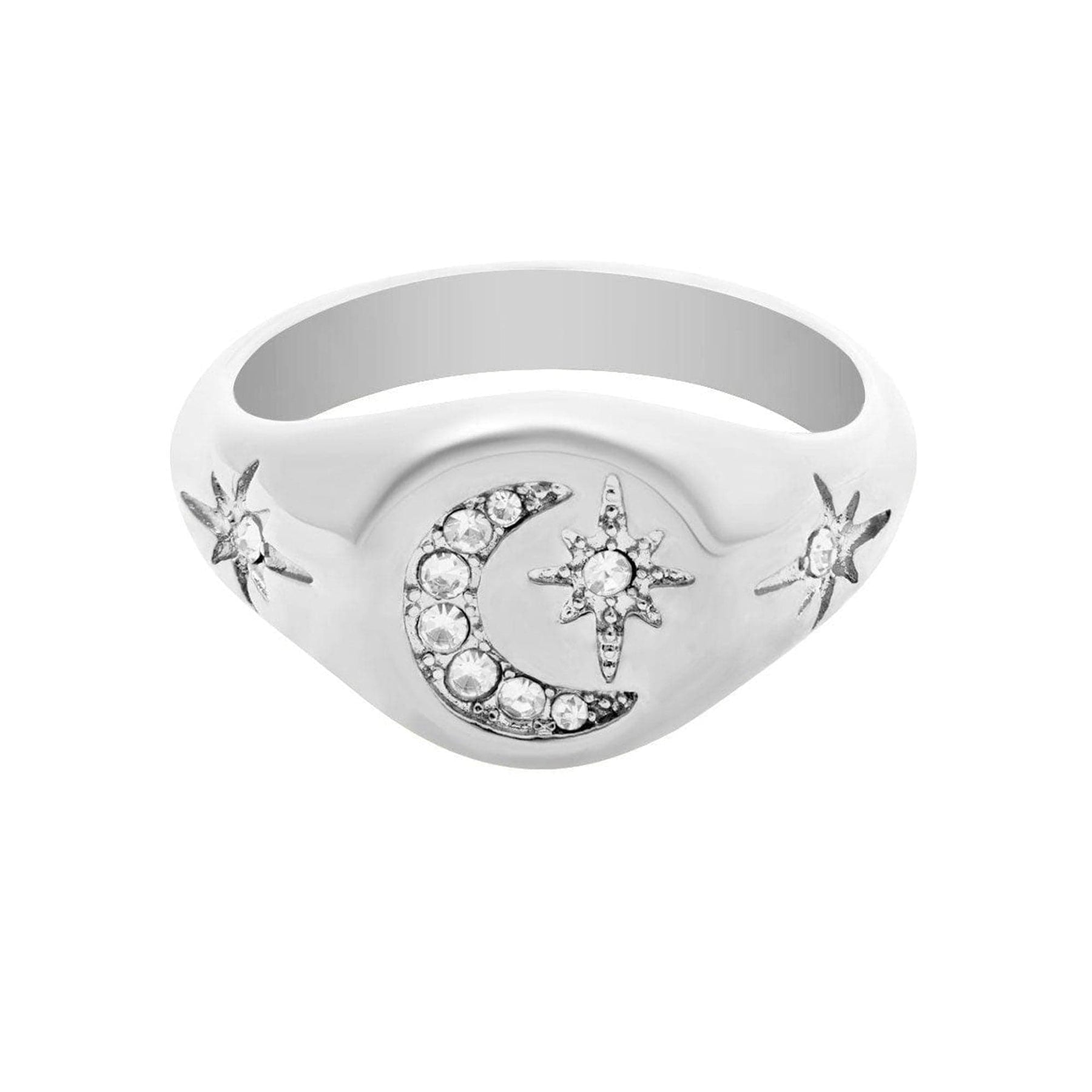 BohoMoon Stainless Steel Luna Signet Ring Silver / US 6 / UK L / EUR 51 (small)