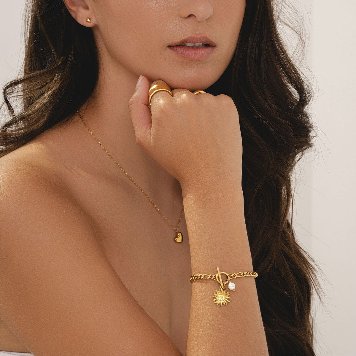 Bohomoon Stainless Steel Lux Pearl TBar Bracelet