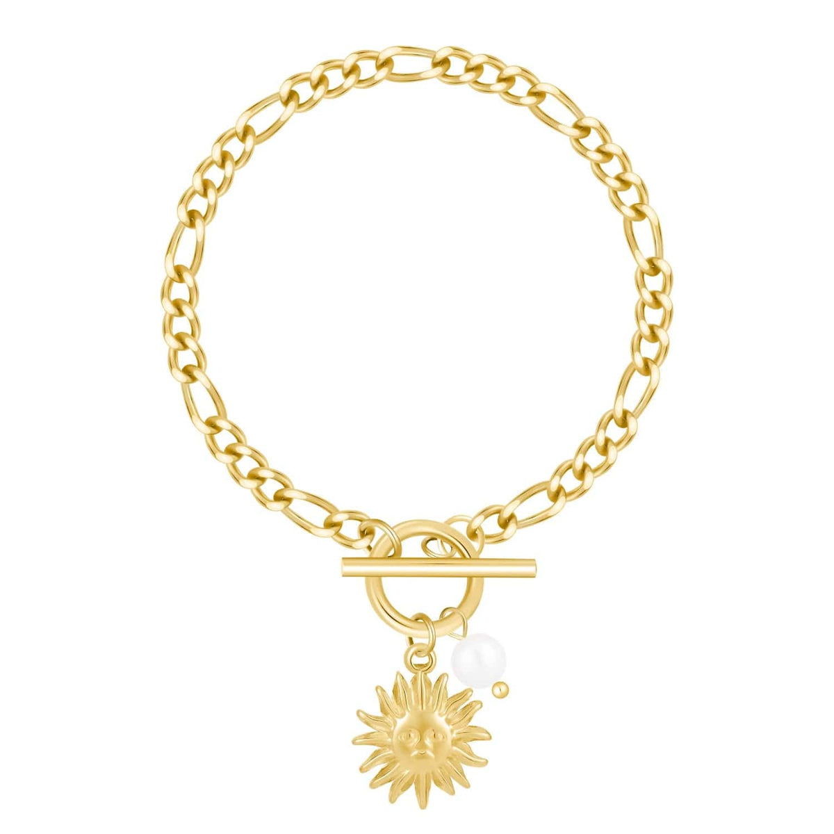 Bohomoon Stainless Steel Lux Pearl TBar Bracelet