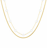 Bohomoon Stainless Steel Lydia Pearl Layered Necklace