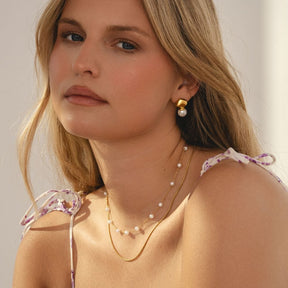 Bohomoon Stainless Steel Lydia Pearl Layered Necklace