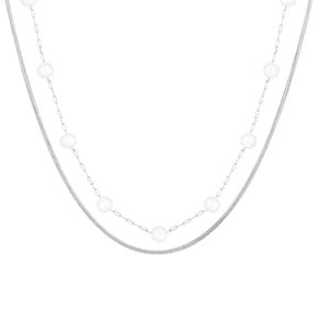 Bohomoon Stainless Steel Lydia Pearl Layered Necklace