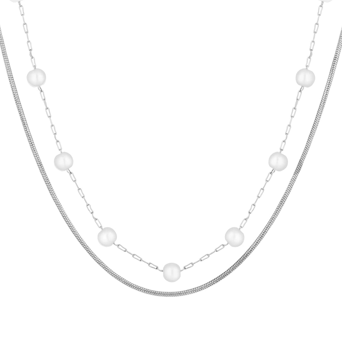 Bohomoon Stainless Steel Lydia Pearl Layered Necklace