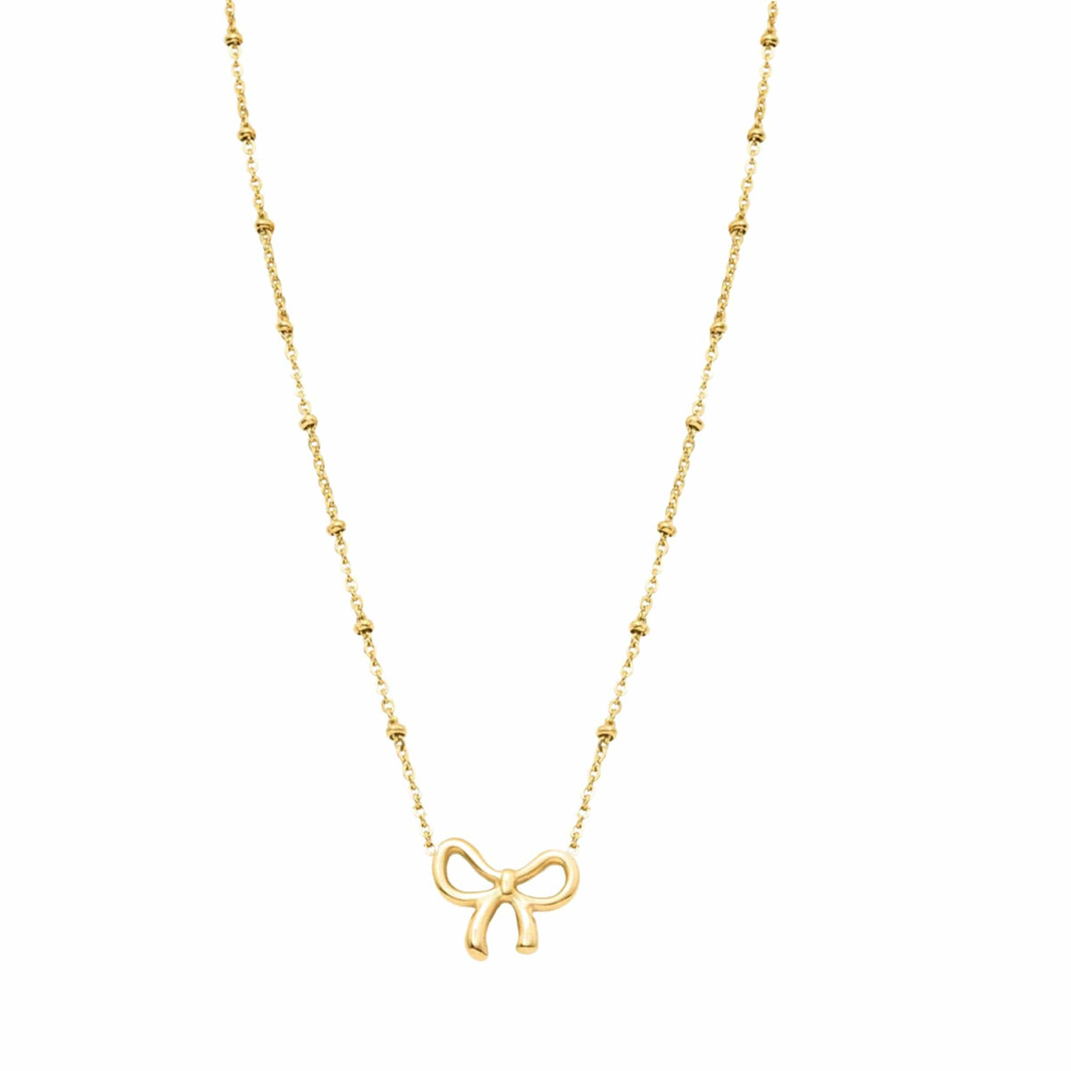 BohoMoon Stainless Steel Lyla Bow Necklace Gold