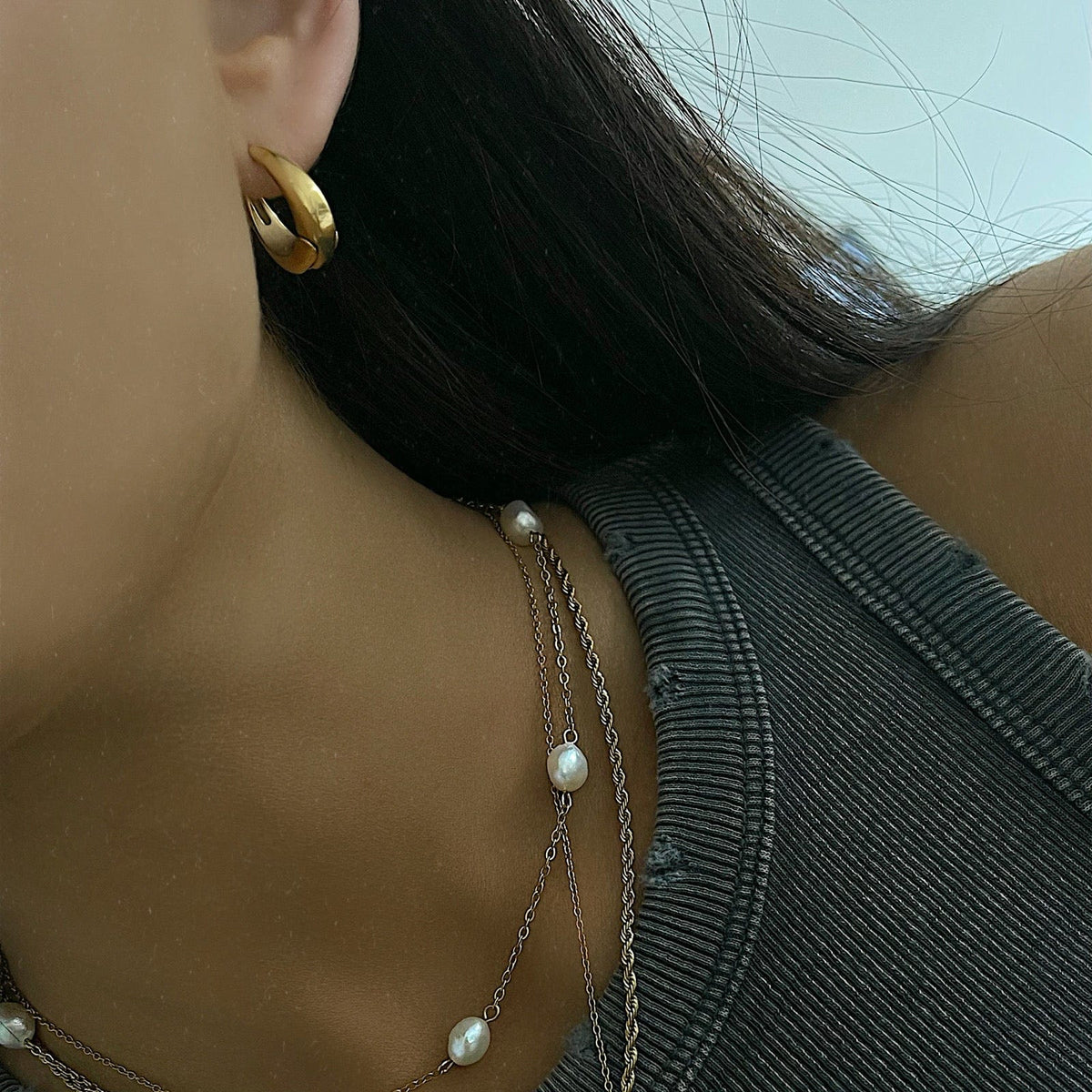 BOHOMOON Stainless Steel Lynette Hoop Earrings Gold