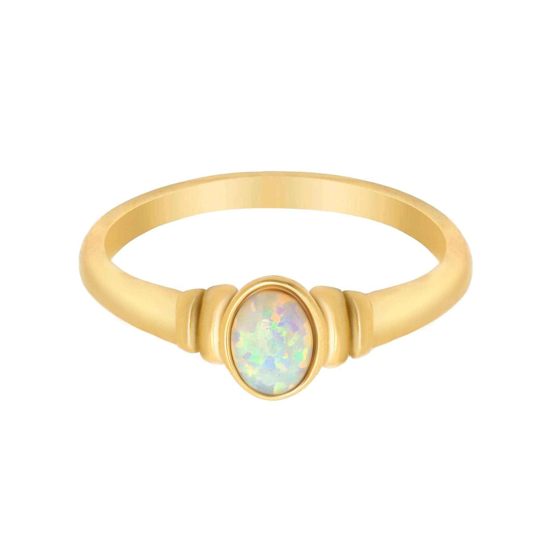 BohoMoon Stainless Steel Mabel Opal Ring Gold / US 6 / UK L / EUR 51 (small)