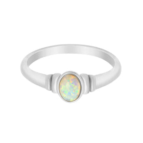 BohoMoon Stainless Steel Mabel Opal Ring Silver / US 6 / UK L / EUR 51 (small)