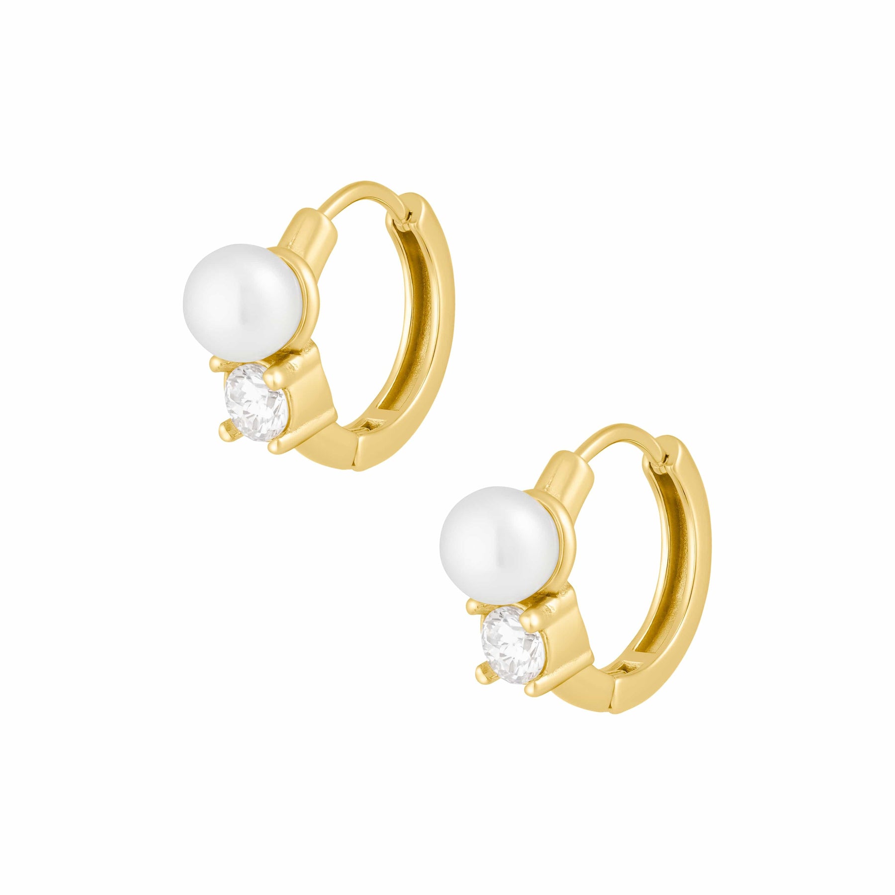 Bohomoon Stainless Steel Madeline Pearl Hoop Earrings