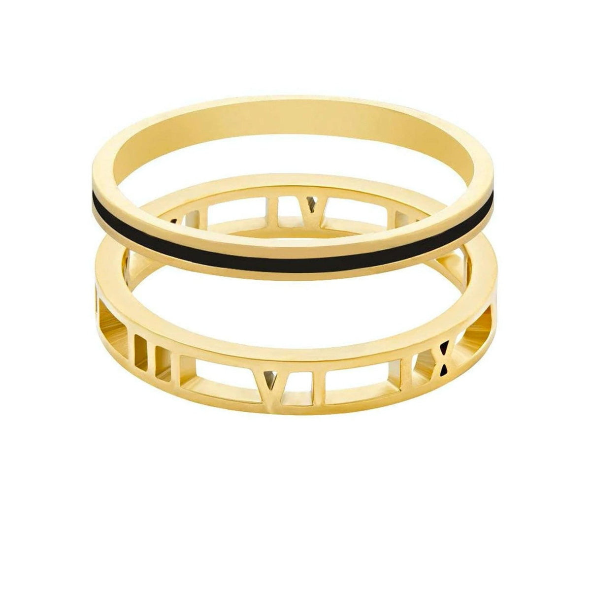 BohoMoon Stainless Steel Madison Ring Pair Gold / US 6 / UK L / EUR 51 (small)
