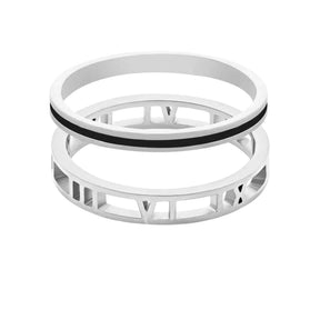 BohoMoon Stainless Steel Madison Ring Pair Silver / US 5 / UK J / EUR 49 (x small)