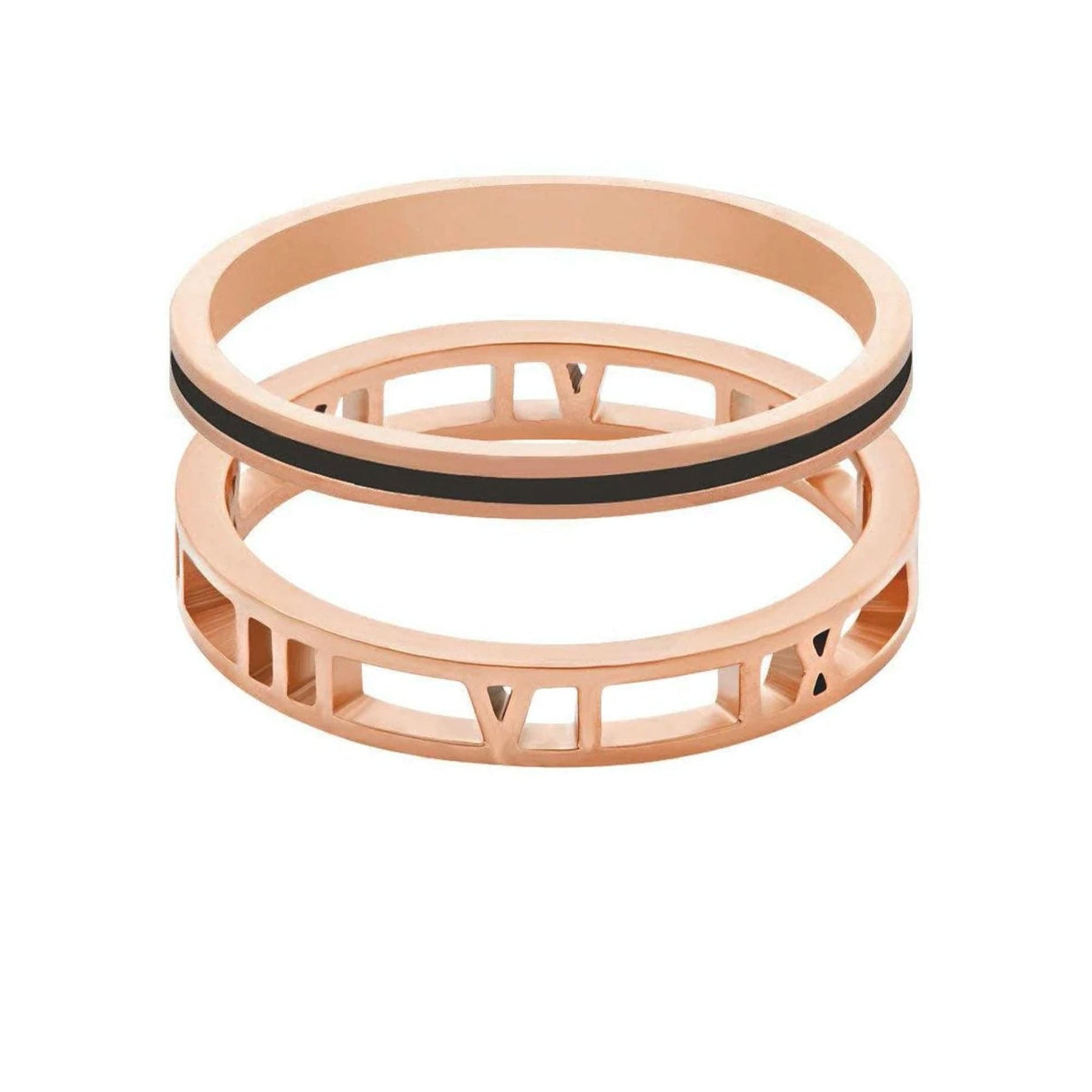 BohoMoon Stainless Steel Madison Ring Pair Rose Gold / US 9 / UK S / EUR 60 (x large)