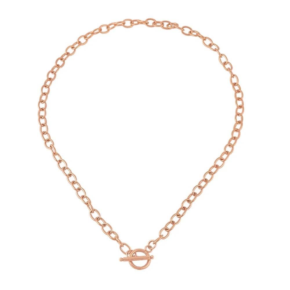 BohoMoon Stainless Steel Maisie TBar Necklace Rose Gold