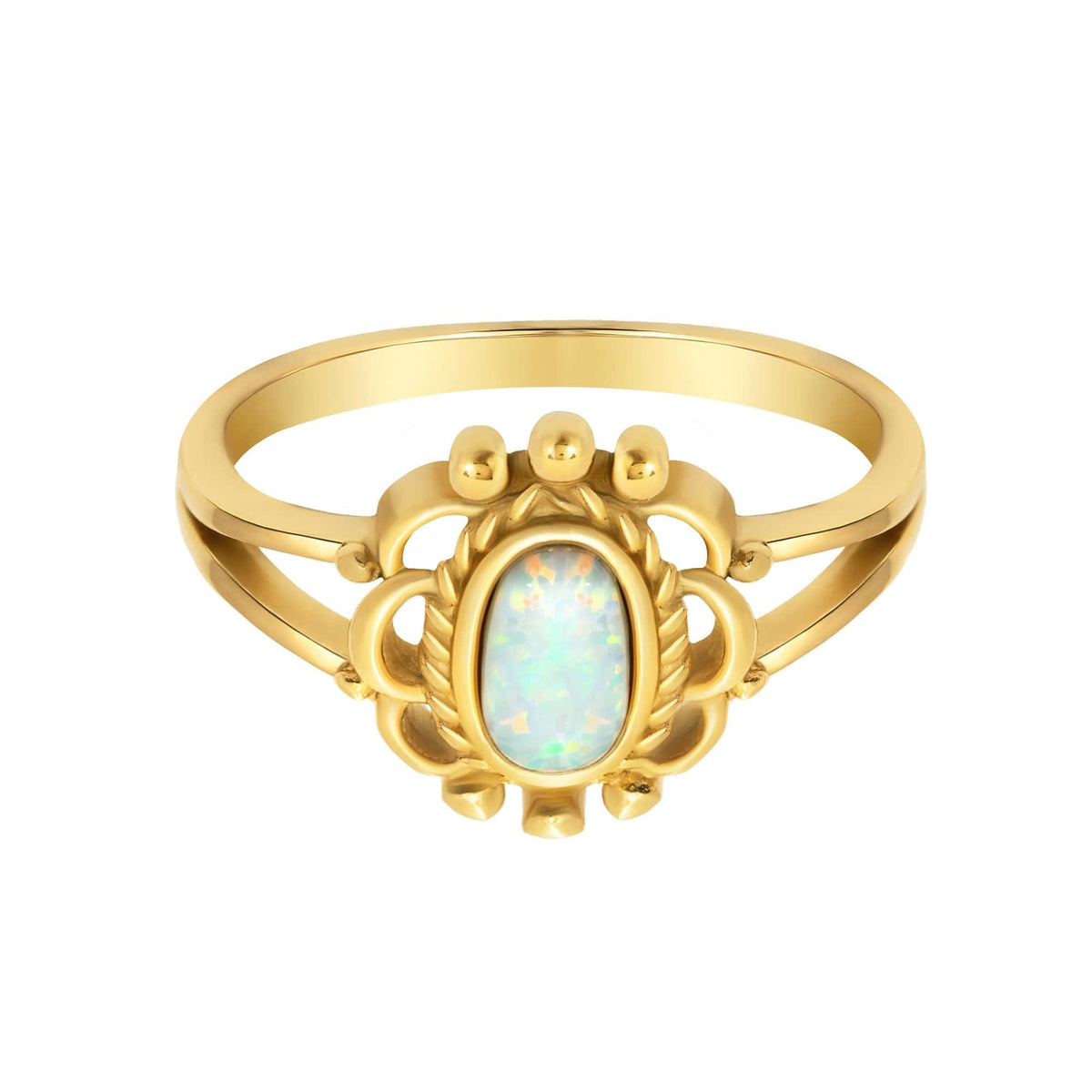 BohoMoon Stainless Steel Majestic Opal Ring Gold / US 6 / UK L / EUR 51 (small)