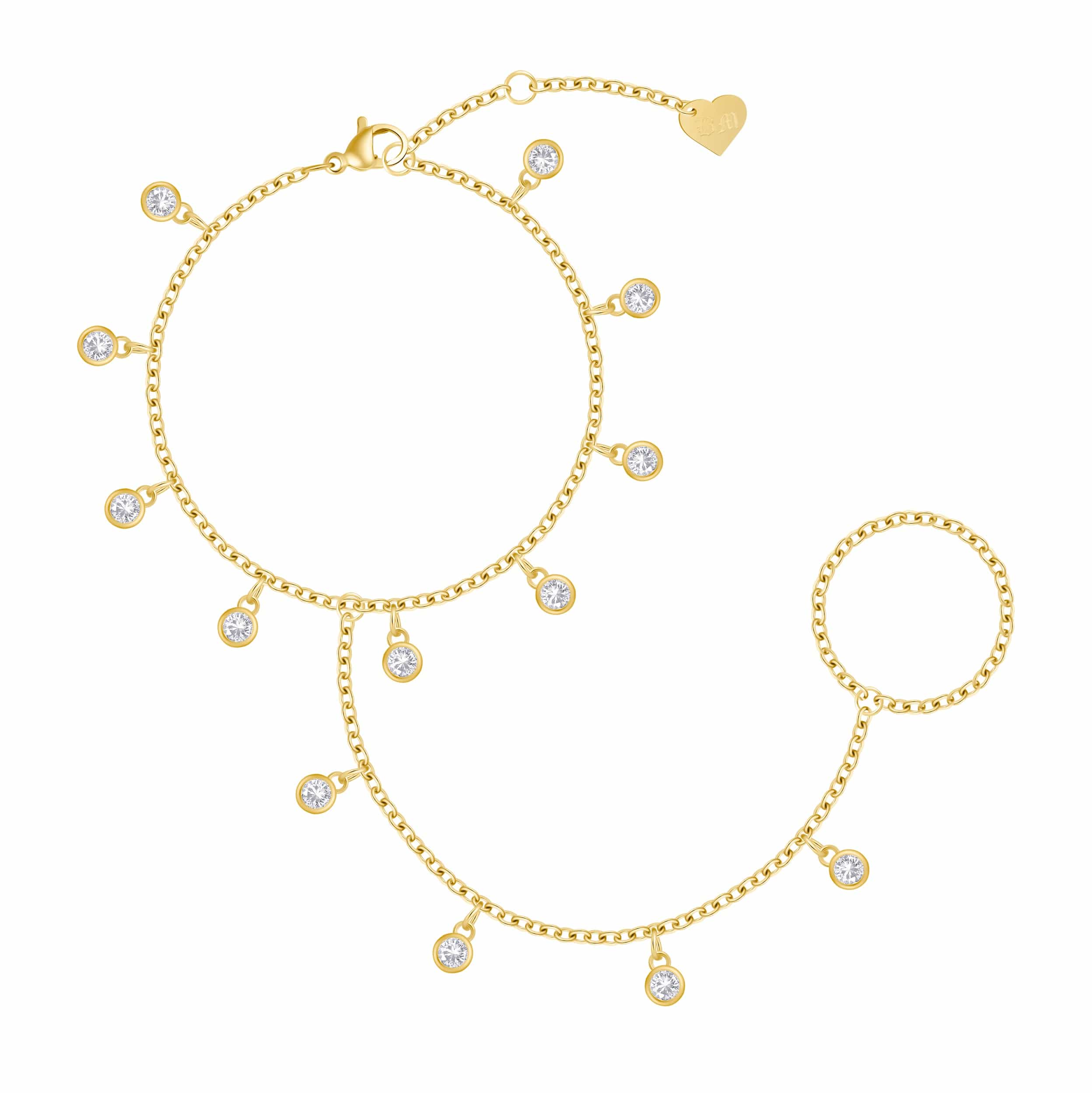 Bohomoon Stainless Steel Manhattan Hand Chain Bracelet