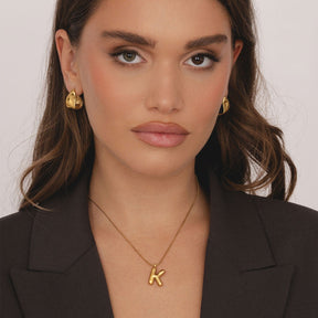 Bohomoon Stainless Steel Maple Initial Necklace