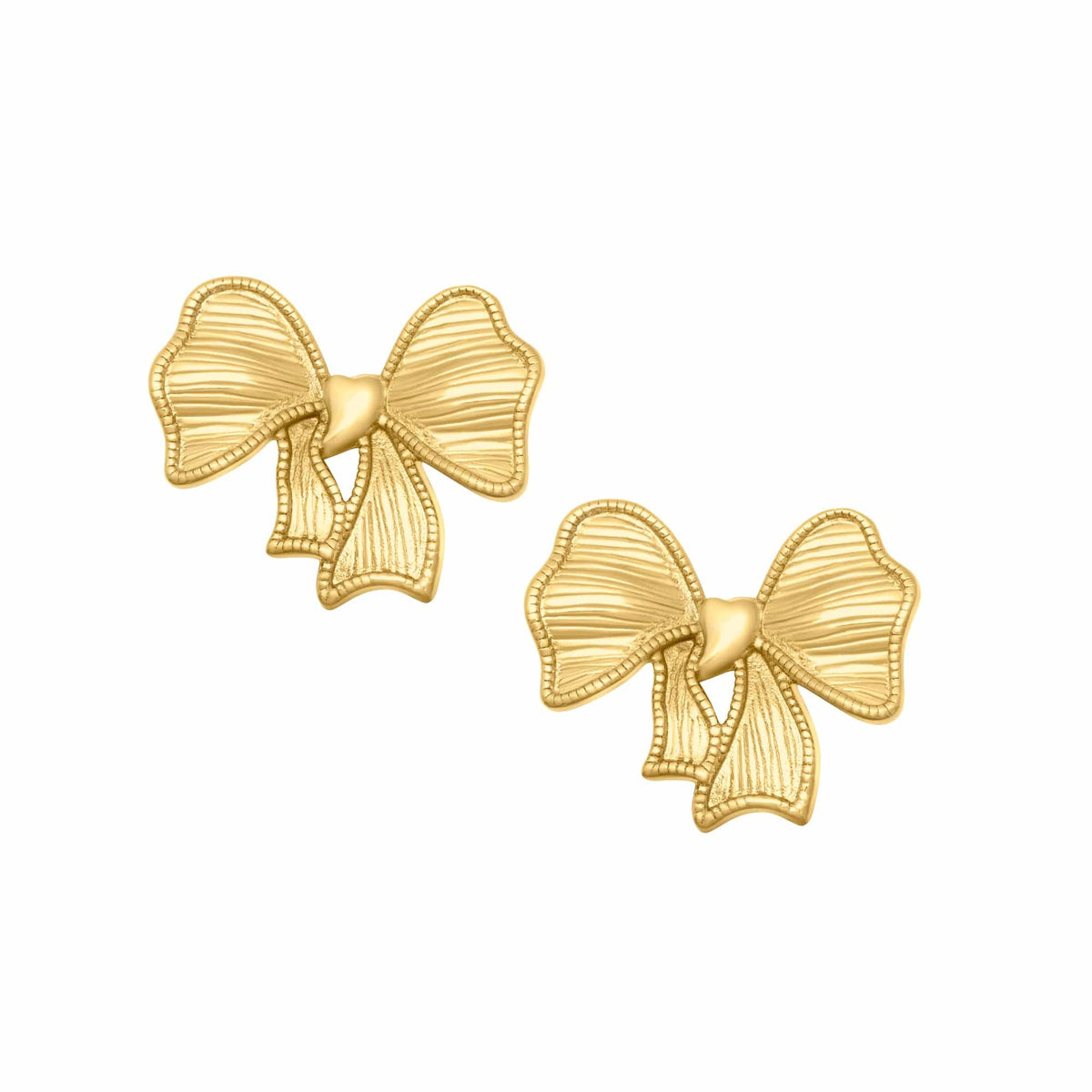 BohoMoon Stainless Steel Marci Bow Stud Earrings Gold