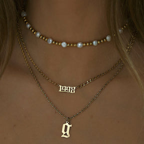 BohoMoon Stainless Steel Marella Lowercase Initial Necklace