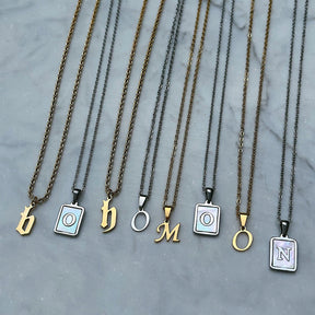 BohoMoon Stainless Steel Marella Lowercase Initial Necklace