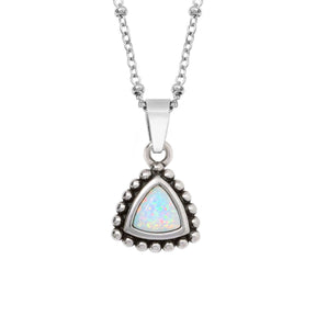 BohoMoon Stainless Steel Margot Opal Necklace Silver