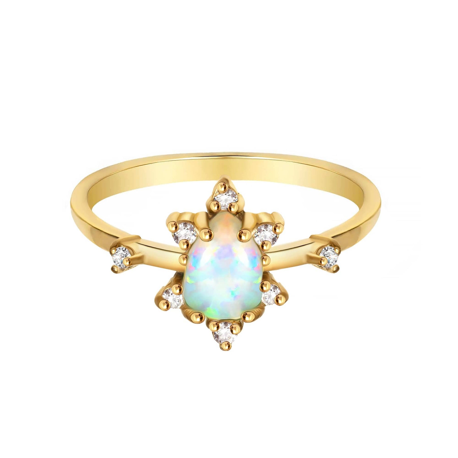 BohoMoon Stainless Steel Marie Opal Ring Gold / US 6 / UK L / EUR 51 (small)