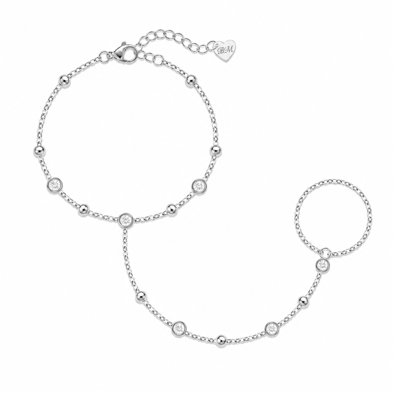 Bohomoon Stainless Steel Martha Hand Chain Bracelet
