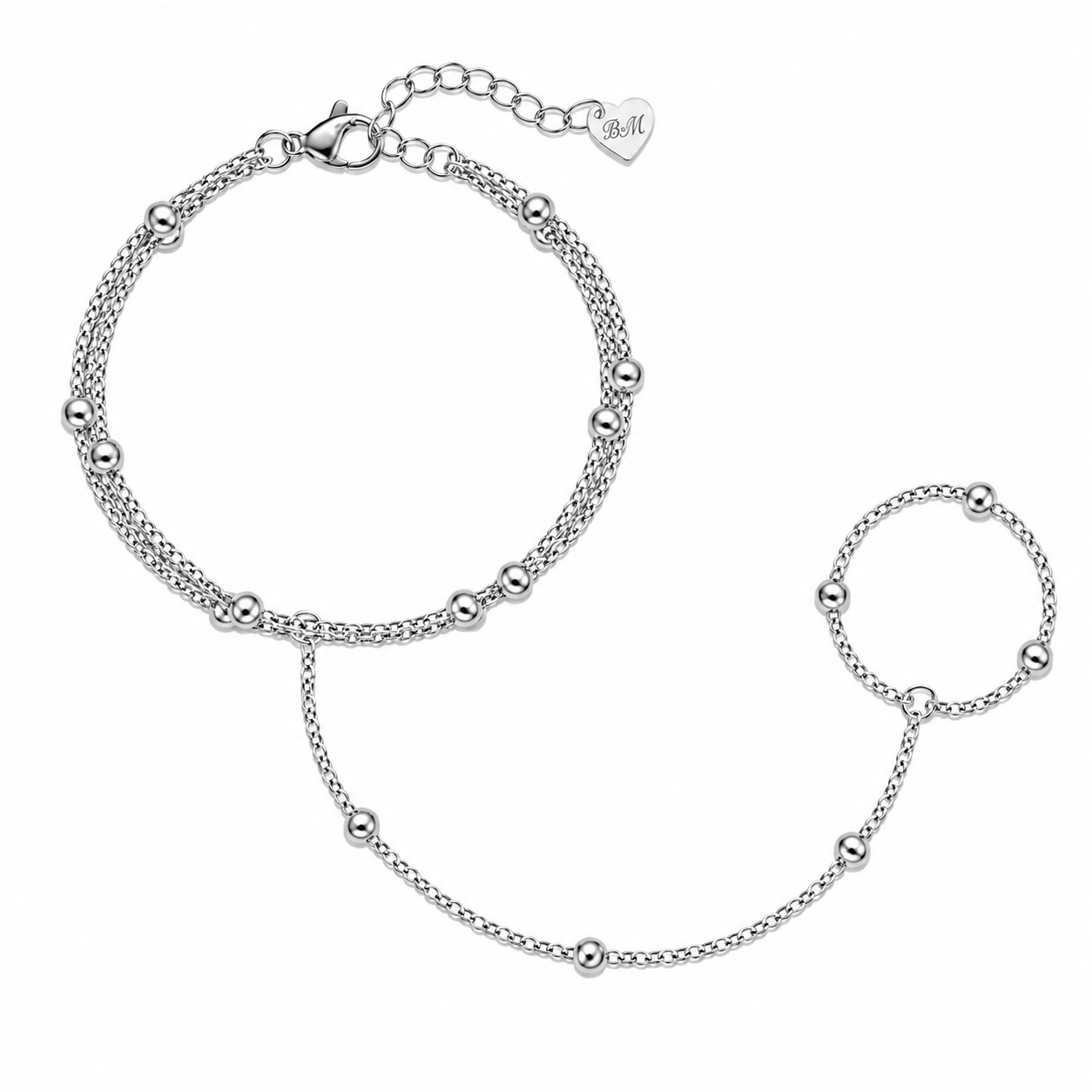 Bohomoon Stainless Steel Maude Hand Chain Bracelet