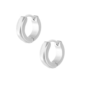 BOHOMOON Stainless Steel Maui Huggie Hoop Earrings Silver