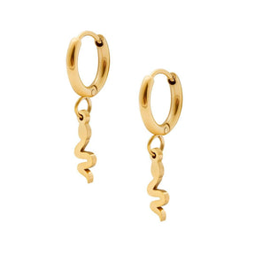 BohoMoon Stainless Steel Medusa Hoop Earrings Gold