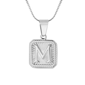 BohoMoon Stainless Steel Mesmerise Initial Necklace Silver / A