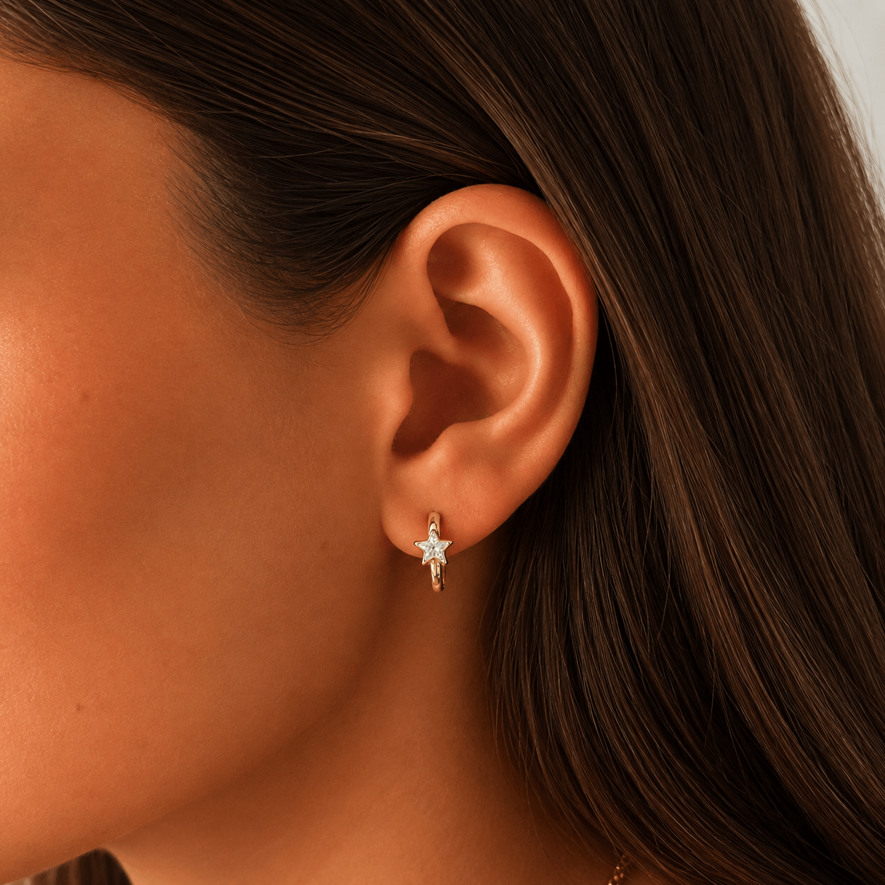 Bohomoon Stainless Steel Mika Star Hoop Earrings