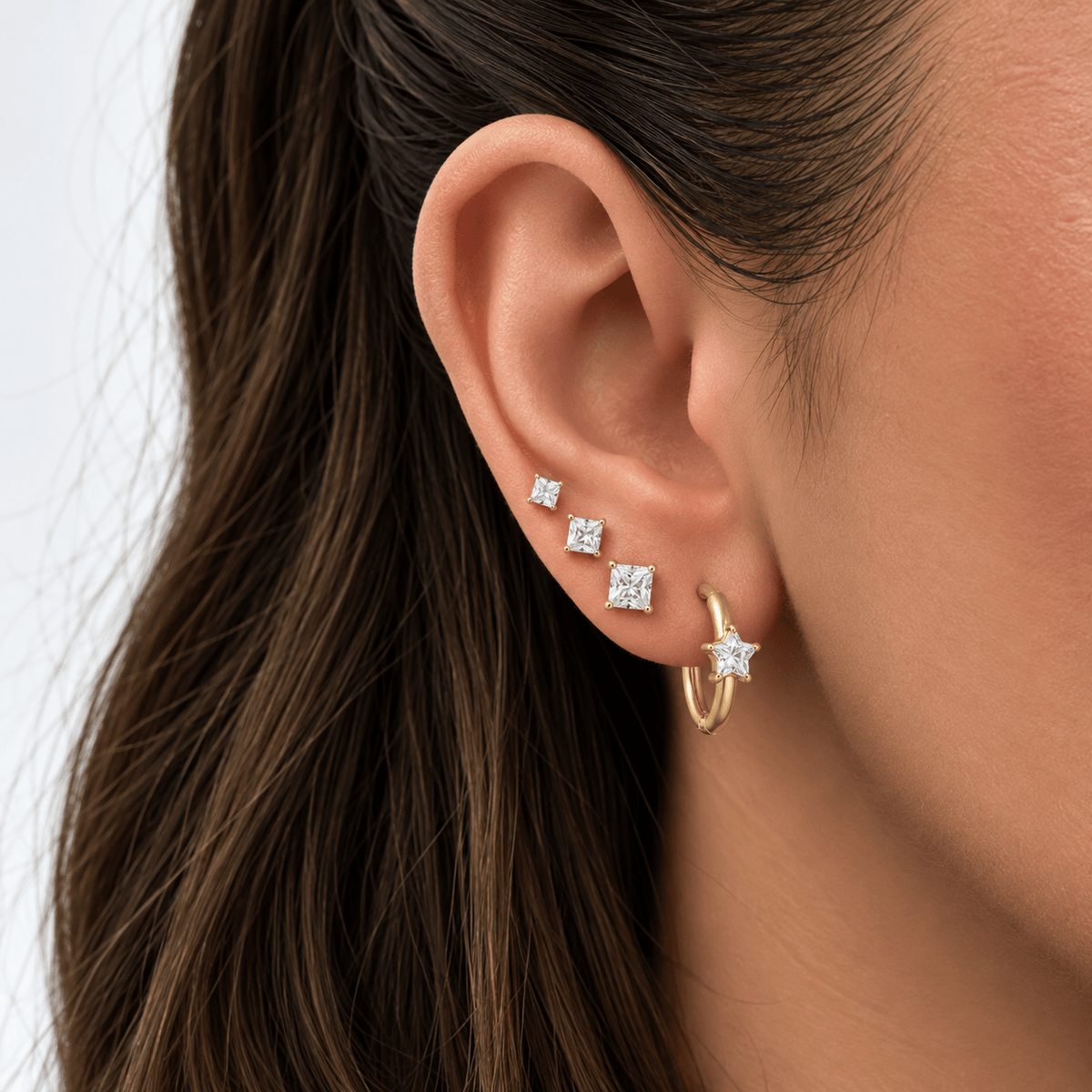 Bohomoon Stainless Steel Mika Star Hoop Earrings