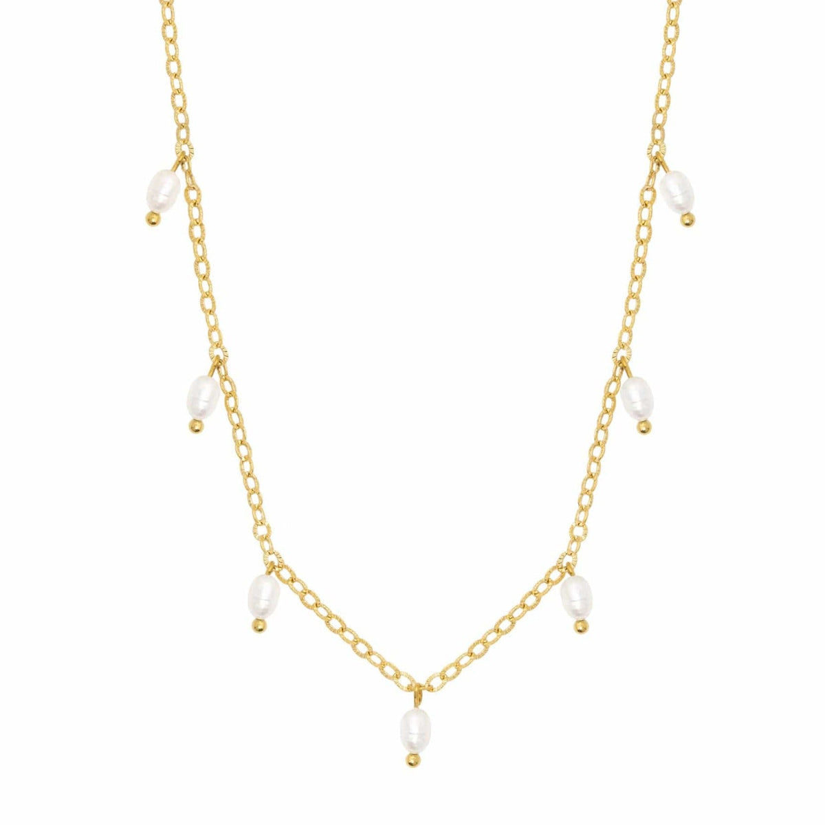 BohoMoon Stainless Steel Milly Pearl Necklace Gold
