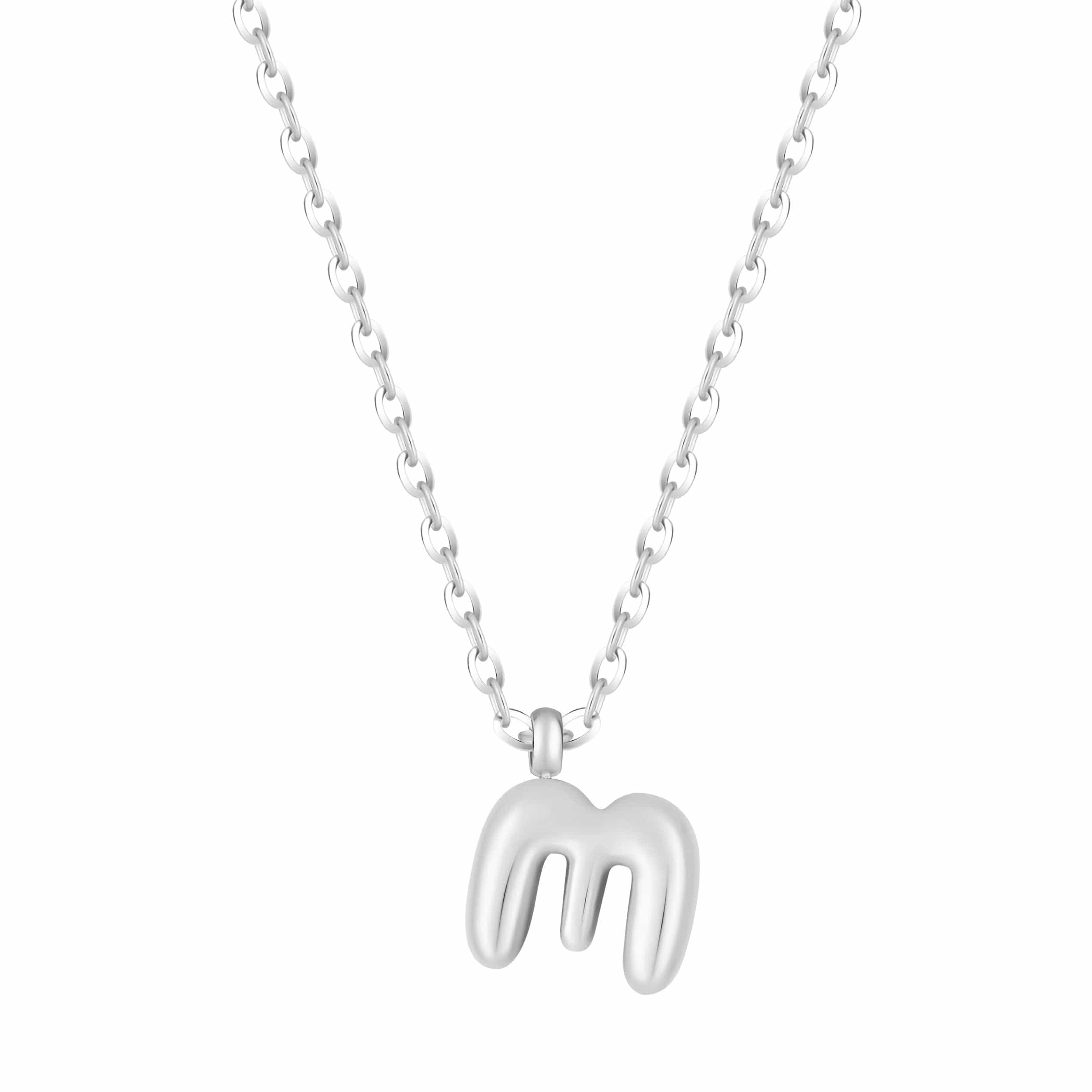 Bohomoon Stainless Steel Mini Bubble Initial Necklace