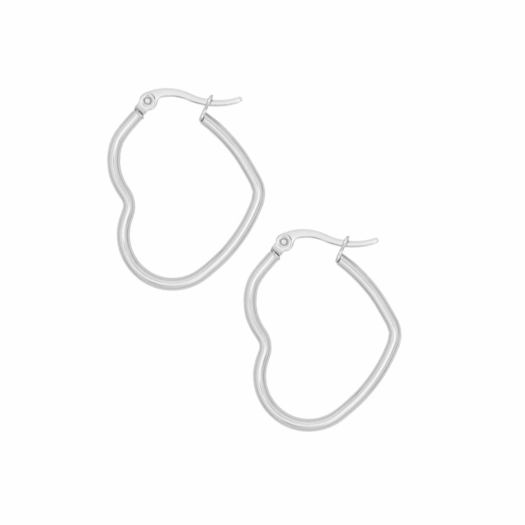 BohoMoon Stainless Steel Mini Heart Hoop Earrings Silver
