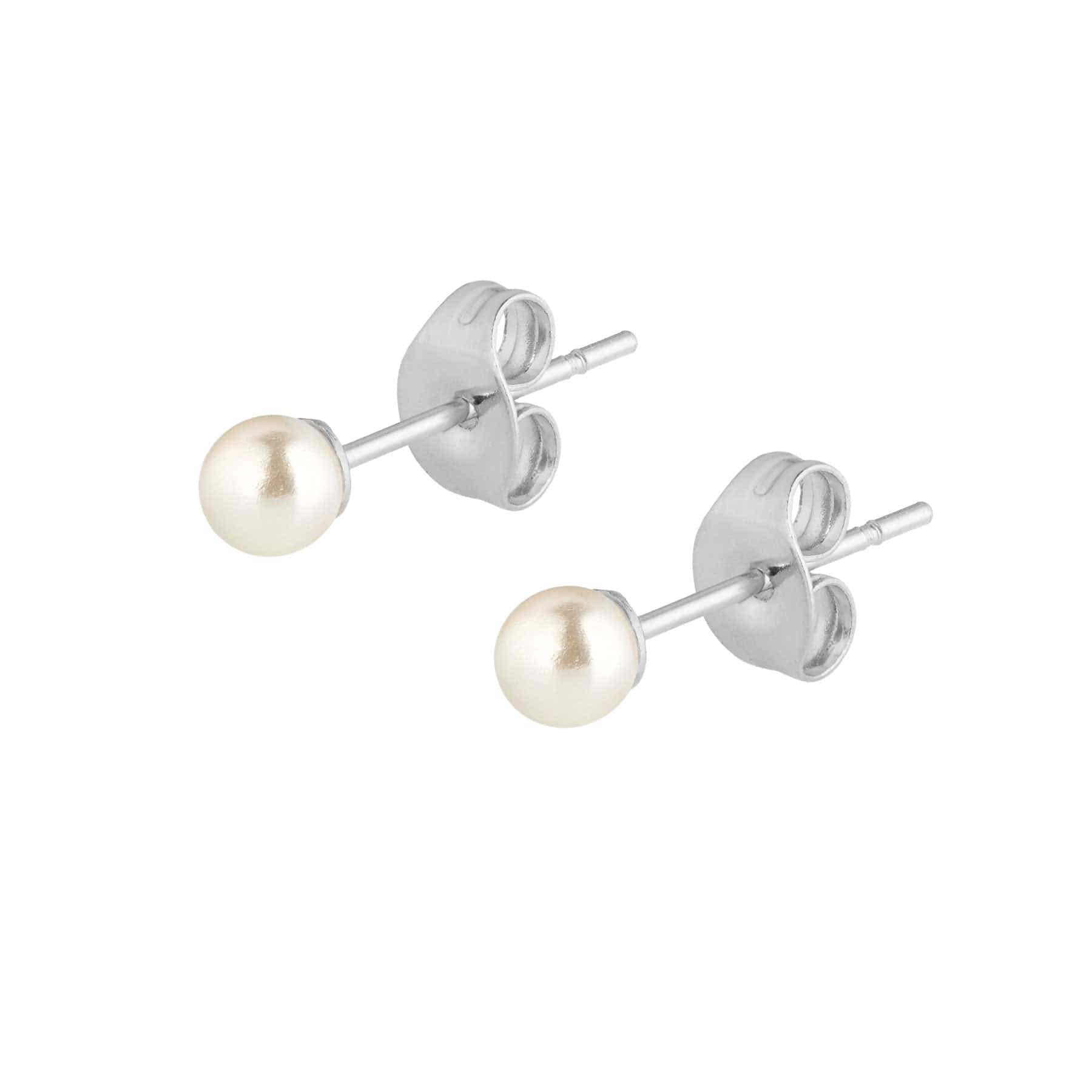 BohoMoon Stainless Steel Mini Pearl Stud Earrings Silver