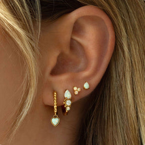 BohoMoon Stainless Steel Mirabel Opal Hoop Earrings