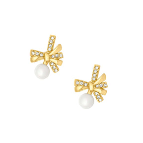 BohoMoon Stainless Steel Miyan Bow Stud Earrings Gold