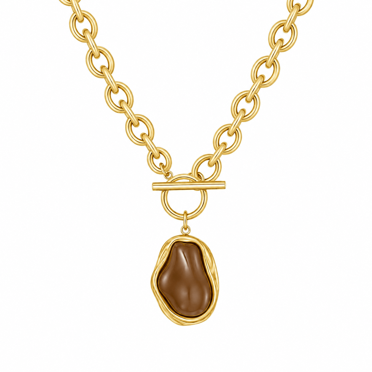 Bohomoon Stainless Steel Mocha TBar Necklace