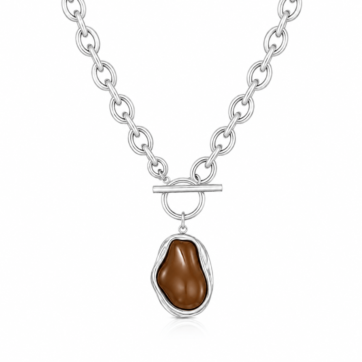 Bohomoon Stainless Steel Mocha TBar Necklace