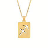 BohoMoon Stainless Steel Momentum Zodiac Necklace Gold / Capricorn