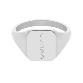 BohoMoon Stainless Steel Moon Phases Signet Ring Silver / US 6 / UK L / EUR 51 (small)