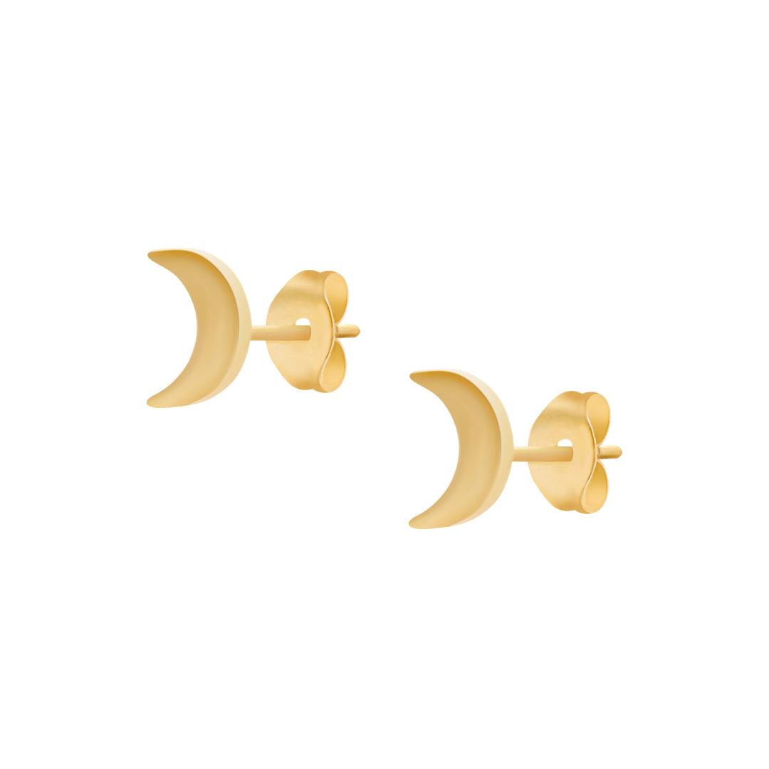 BohoMoon Stainless Steel Moonshine Stud Earrings Gold