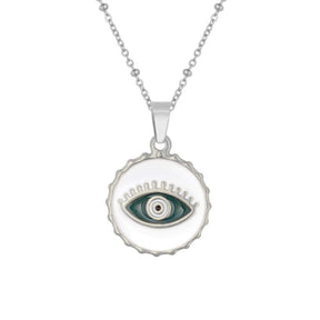 BohoMoon Stainless Steel Mystic Eye Necklace Silver
