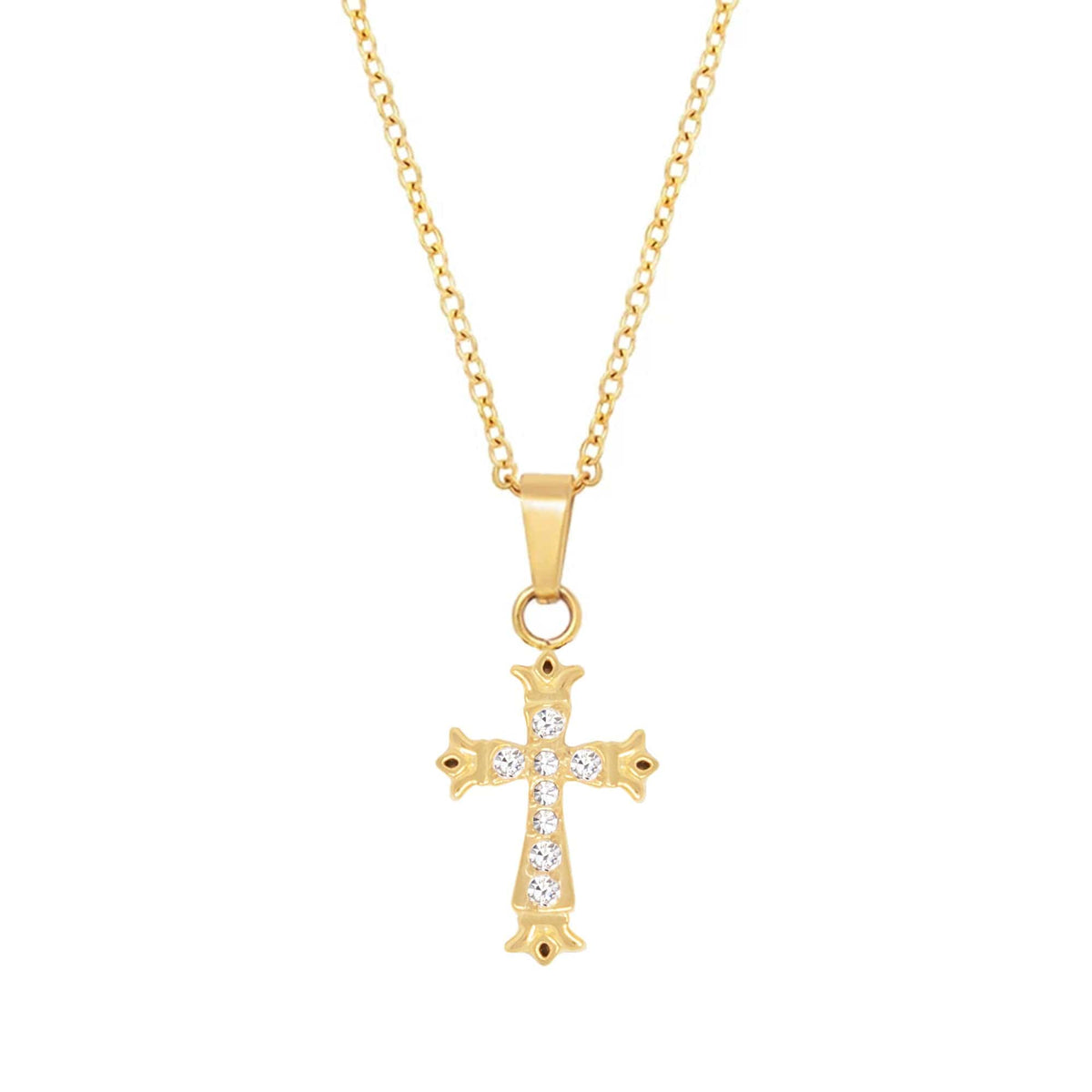 BohoMoon Stainless Steel Natalya Cross Necklace Gold