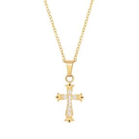 BohoMoon Stainless Steel Natalya Cross Necklace Gold