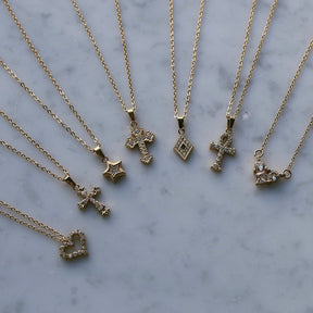 BohoMoon Stainless Steel Natalya Cross Necklace Gold