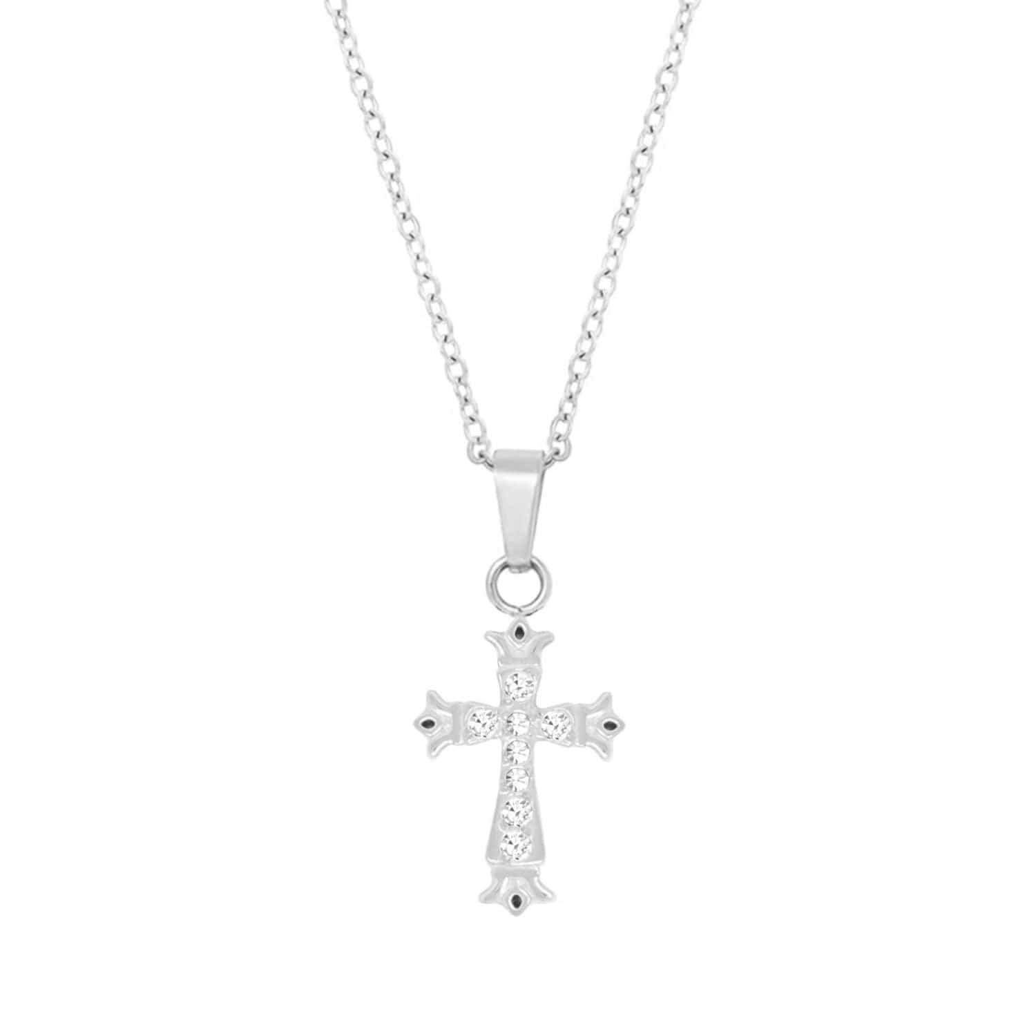 BohoMoon Stainless Steel Natalya Cross Necklace Silver