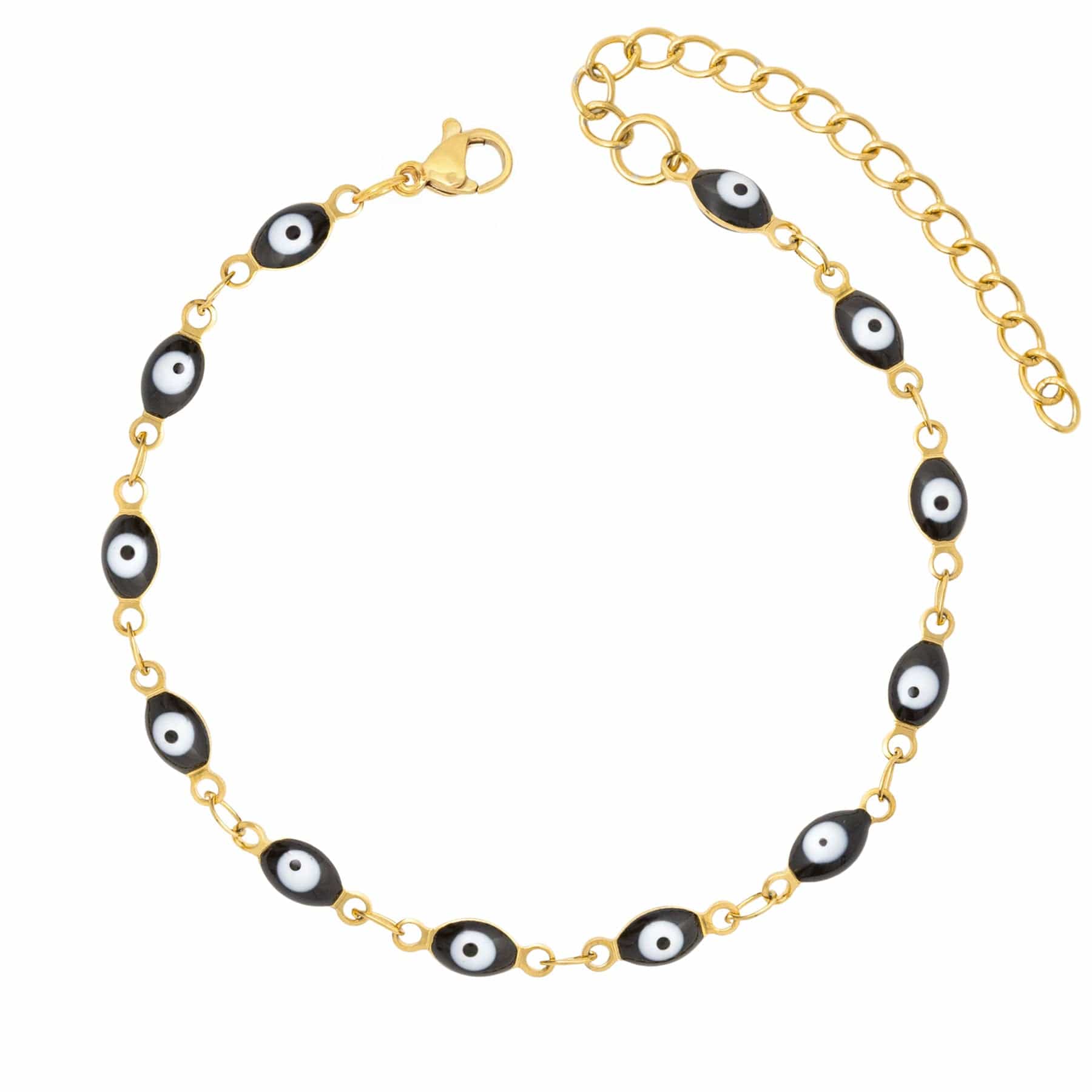 BohoMoon Stainless Steel Evil Eye Bracelet Gold / Black