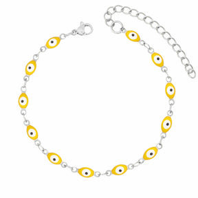 BohoMoon Stainless Steel Evil Eye Bracelet Silver / Yellow