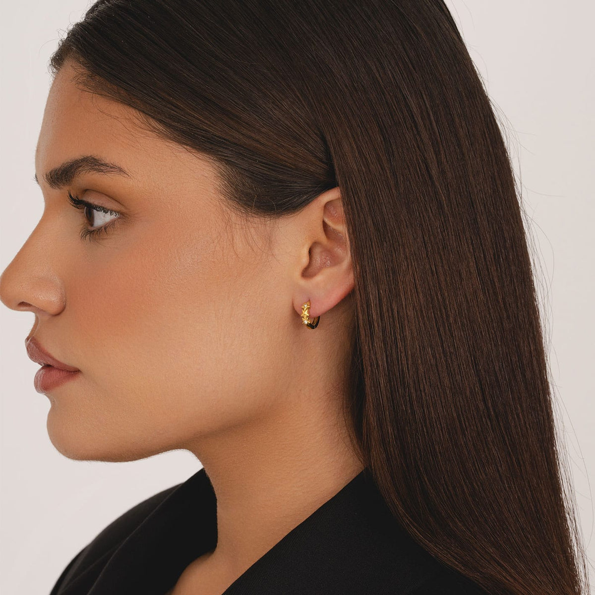 Bohomoon Stainless Steel Nightfall Hoop Earrings